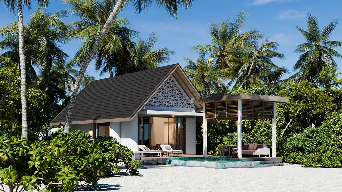 Beach Pool Villa · sand-step