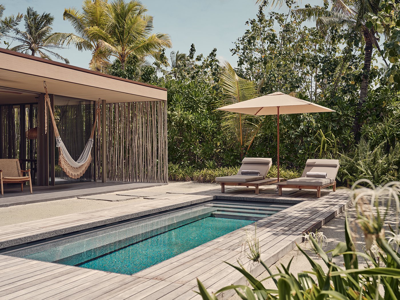 Beach pool villa · evening